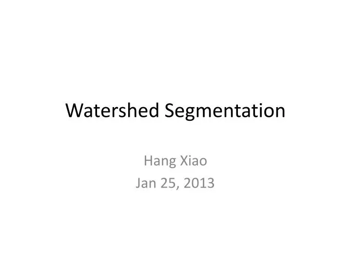 watershed segmentation