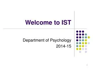 welcome to ist