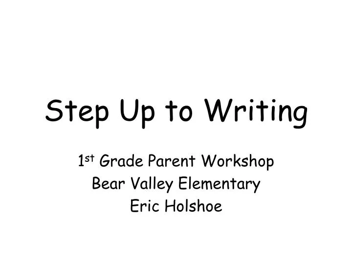 step up to writing