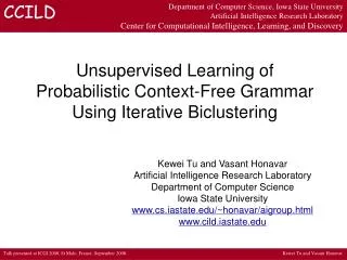 Unsupervised Learning of Probabilistic Context-Free Grammar Using Iterative Biclustering