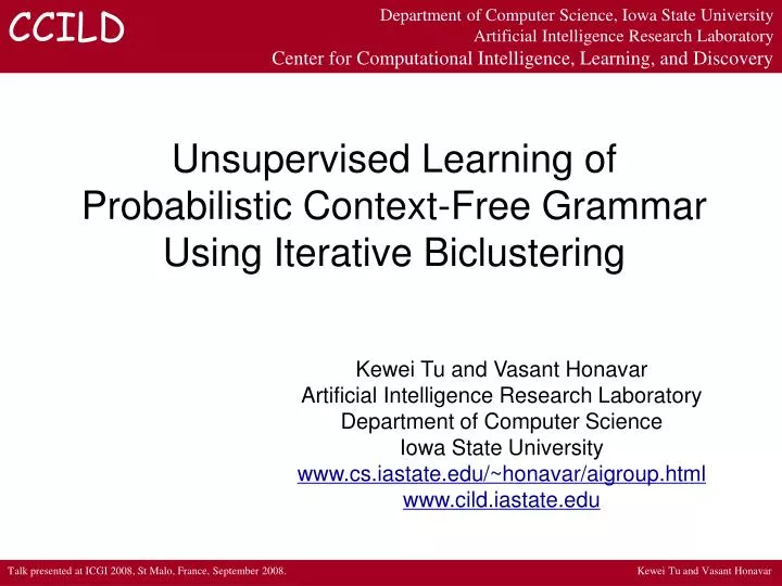 unsupervised learning of probabilistic context free grammar using iterative biclustering