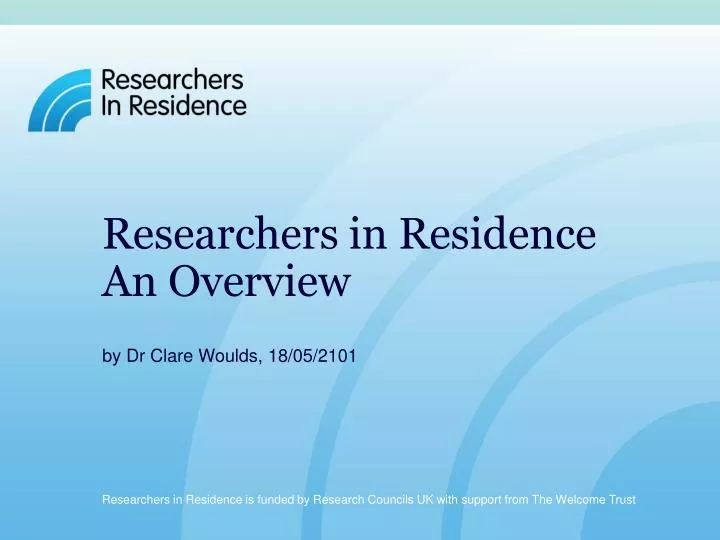 researchers in residence an overview