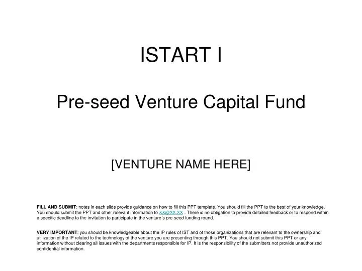 istart i pre seed venture capital fund