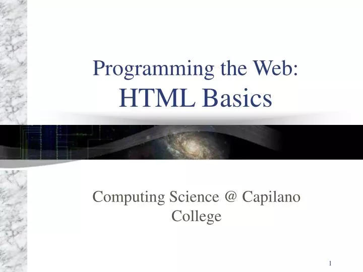 programming the web html basics