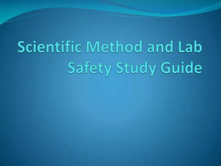 scientific method and lab safety study guide