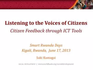 Listening to the Voices of Citizens Citizen Feedback through ICT Tools
