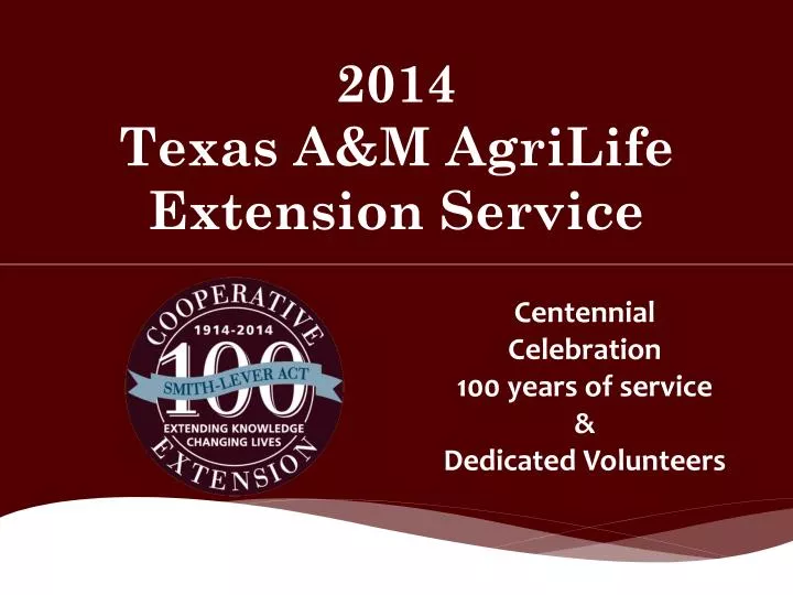 2014 texas a m agrilife extension service