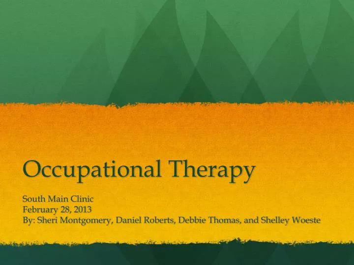 PPT - Occupational Therapy PowerPoint Presentation, Free Download - ID ...