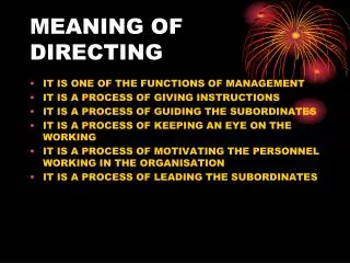 MEANING OF DIRECTING