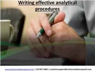 Writing effective analytical procedures