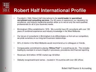 Robert Half International Profile