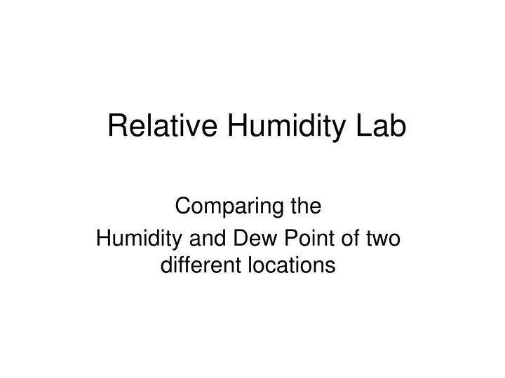 relative humidity lab