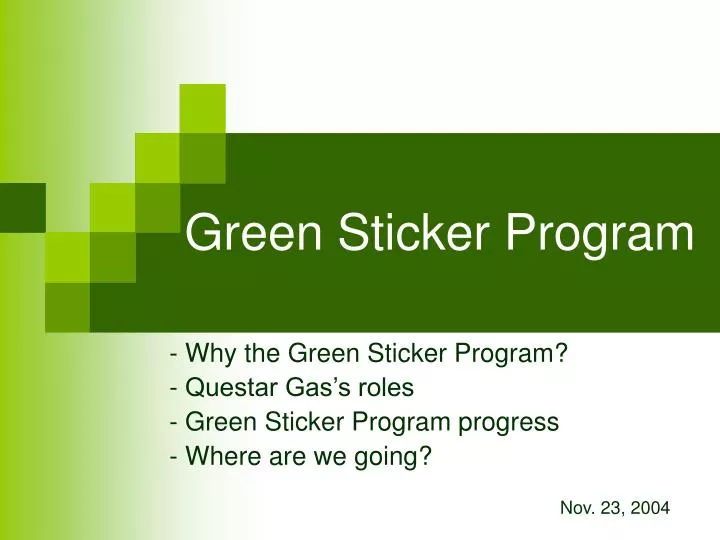 green sticker program