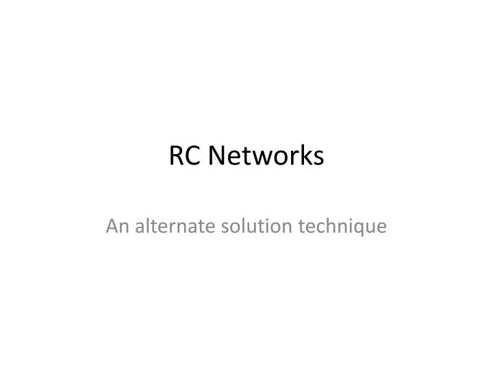 rc networks