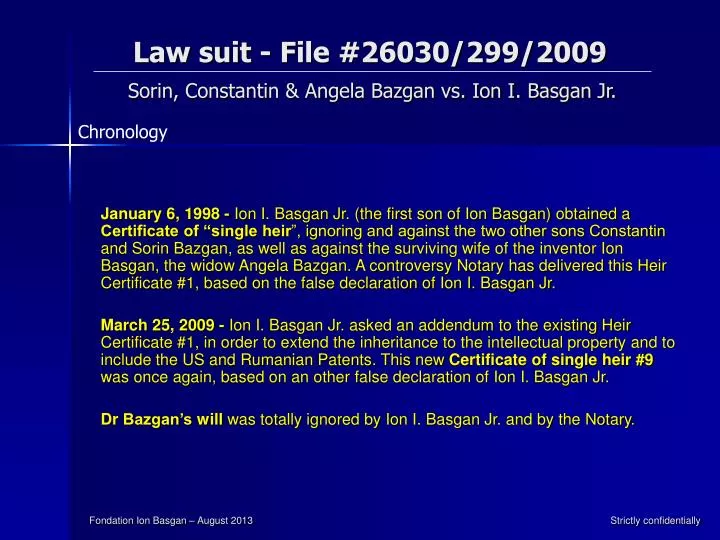 law suit file 26030 299 2009