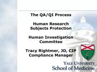 HIC Human Research Subjects Protection Compliance Program