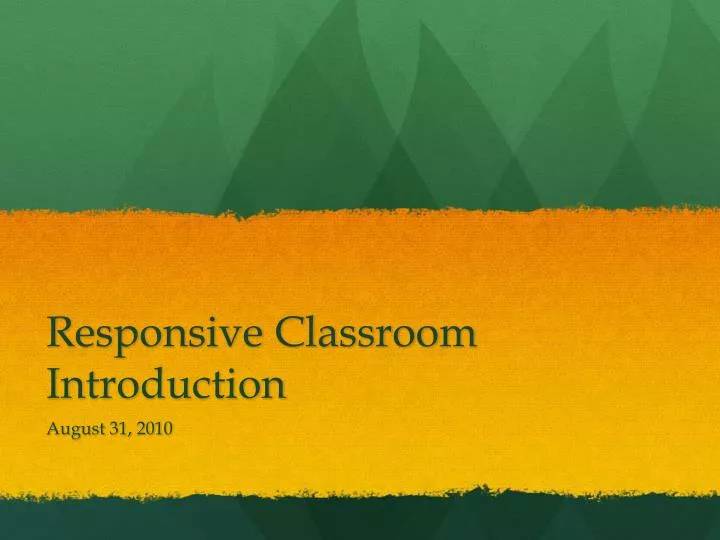 responsive classroom introduction