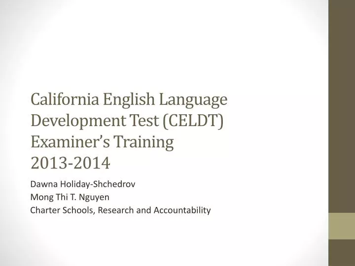 california english language development test celdt examiner s training 2013 2014