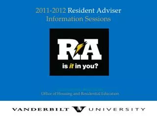 2011-2012 Resident Adviser Information Sessions