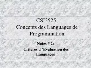 csi3525 concepts des languages de programmation
