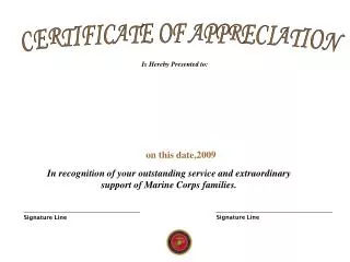 CERTIFICATE OF APPRECIATION