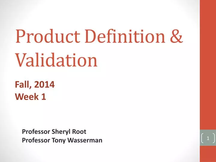 product definition validation