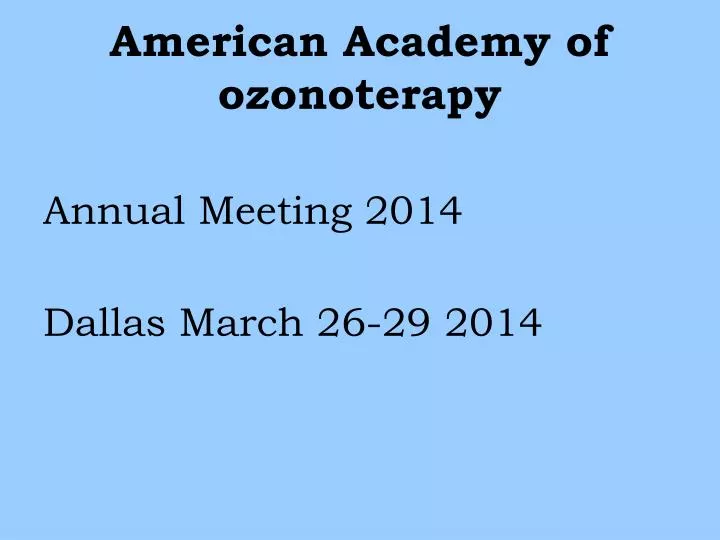 american academy of ozonoterapy