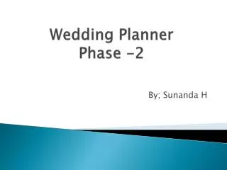 Wedding Planner Phase -2