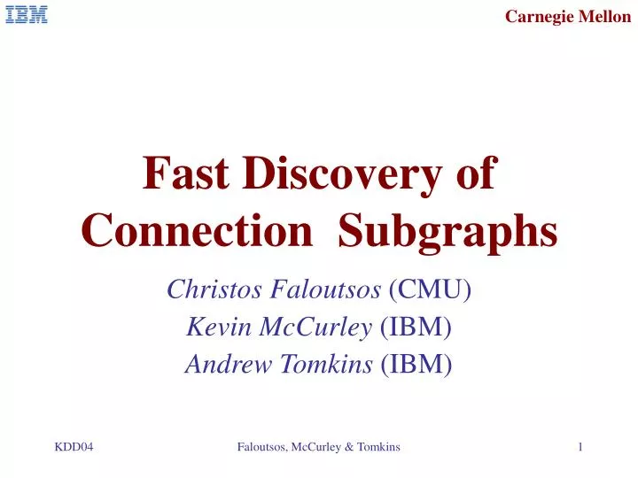 fast discovery of connection subgraphs