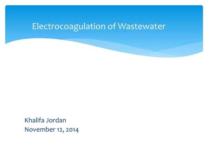 electrocoagulation of wastewater