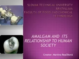SLOVak TECHNIcal UNIVERsity BRATISLAVa Faculty of food and chemical technology