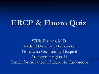 ERCP &amp; Fluoro Quiz
