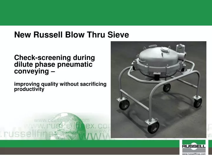 new russell blow thru sieve