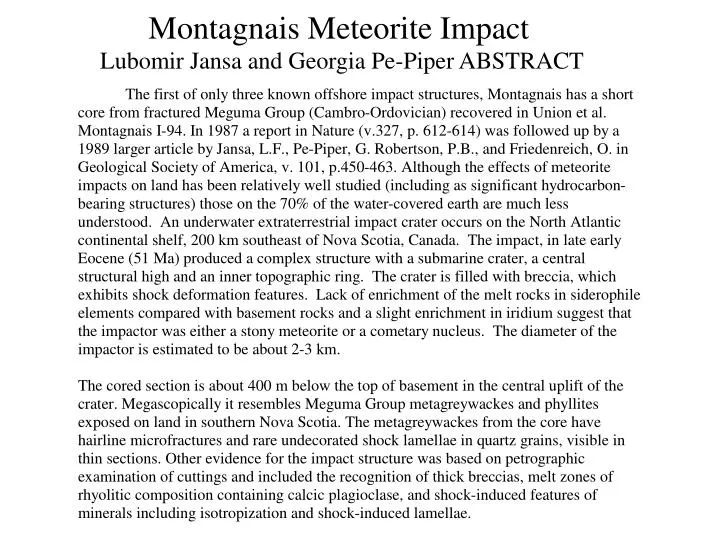 montagnais meteorite impact