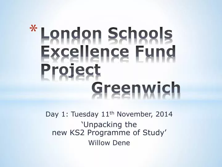 london schools excellence fund project greenwich