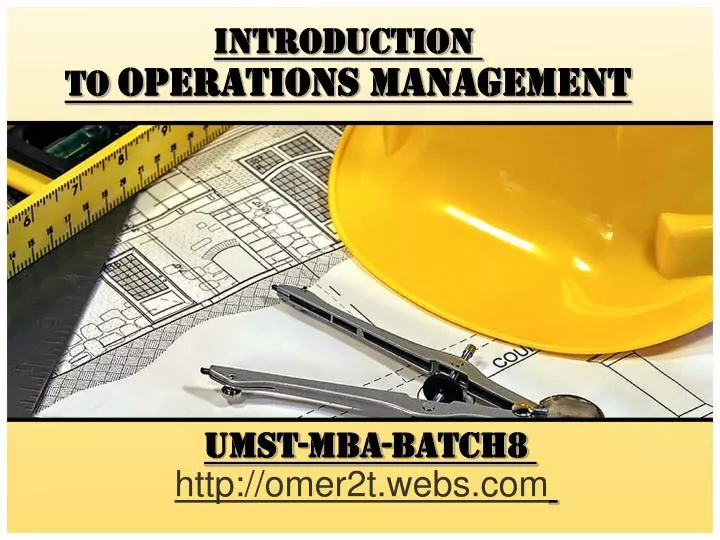 introduction to operations management