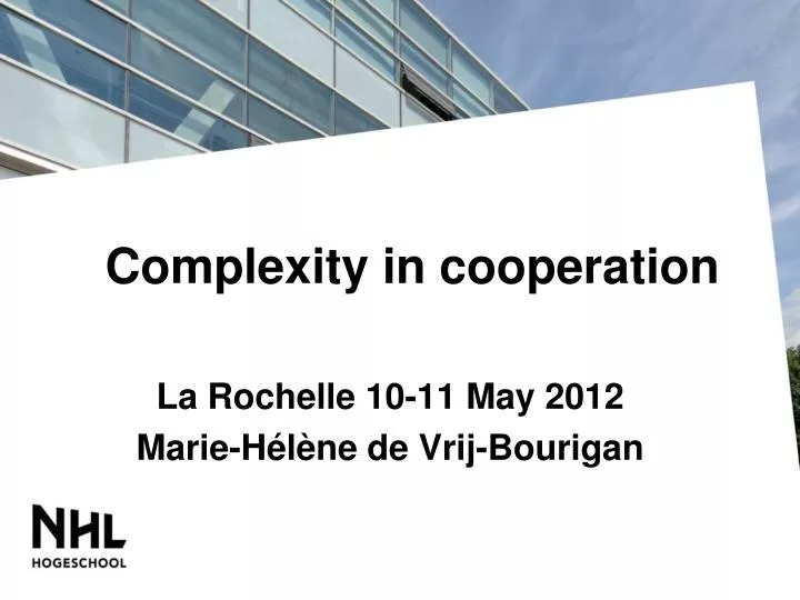 complexity in cooperation