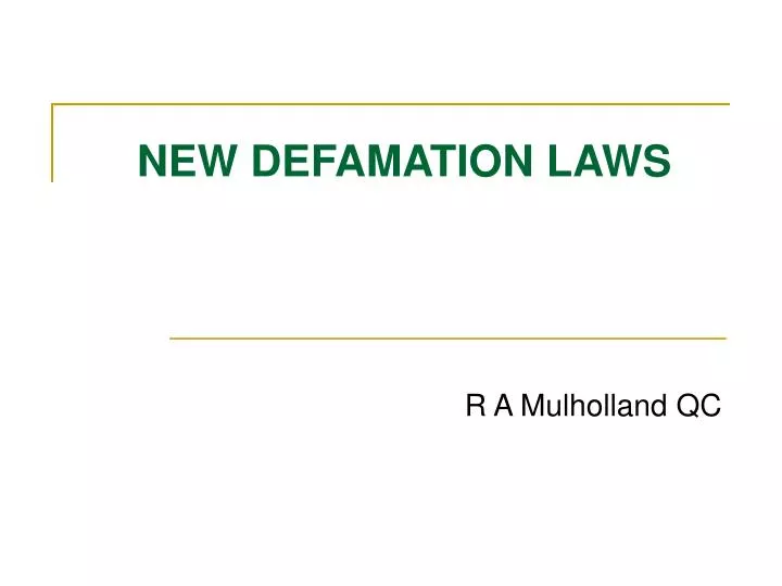 new defamation laws