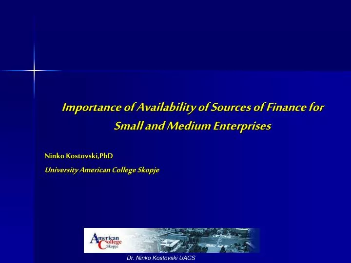 importance of availability of sources of finance for small and medium enterprises