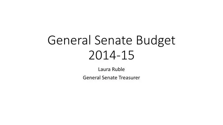 general senate budget 2014 15