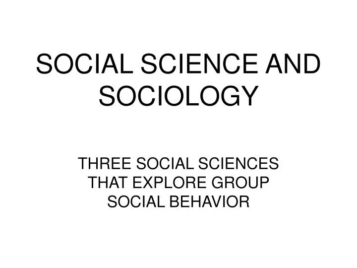 social science and sociology