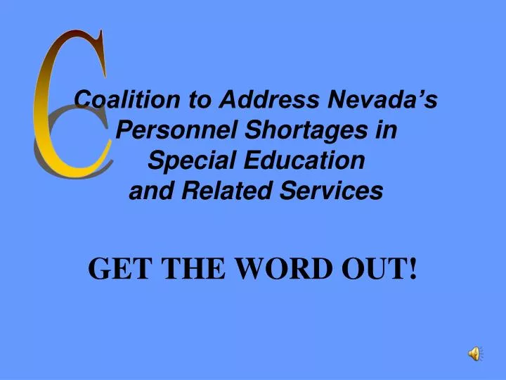 coalition to address nevada s personnel shortages in special education and related services