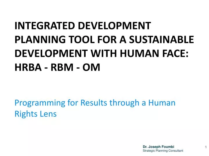 integrated development planning tool for a sustainable development with human face hrba rbm om