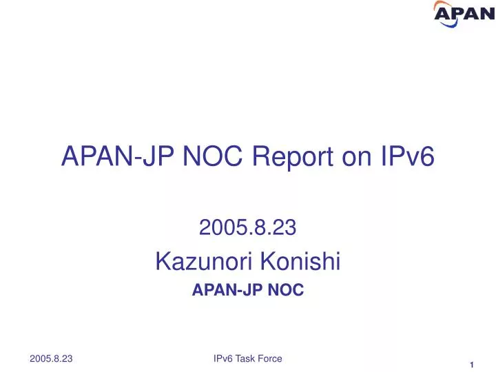 apan jp noc report on ipv6