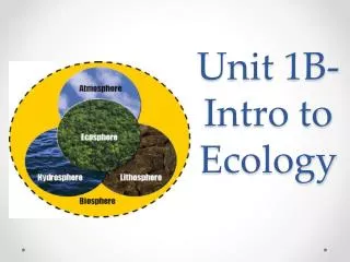 Unit 1B- Intro to Ecology