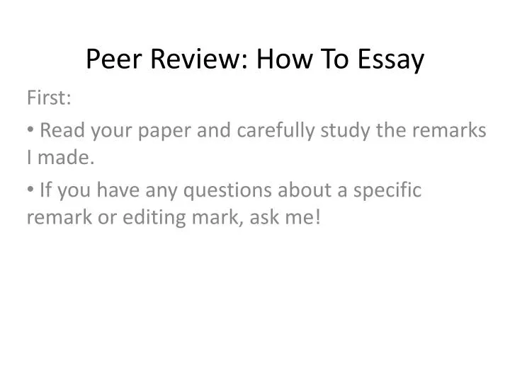 peer review how to essay