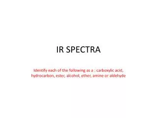 IR SPECTRA