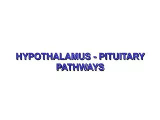 HYPOTHALAMUS - PITUITARY PATHWAYS
