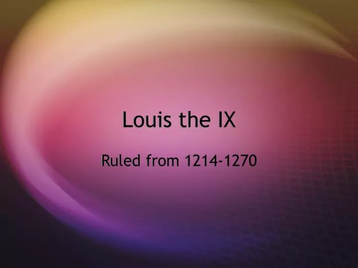 louis the ix