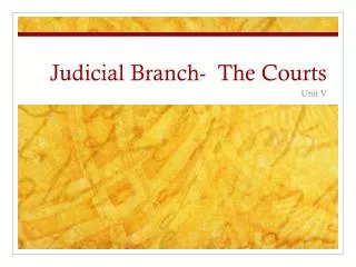 Judicial Branch- The Courts